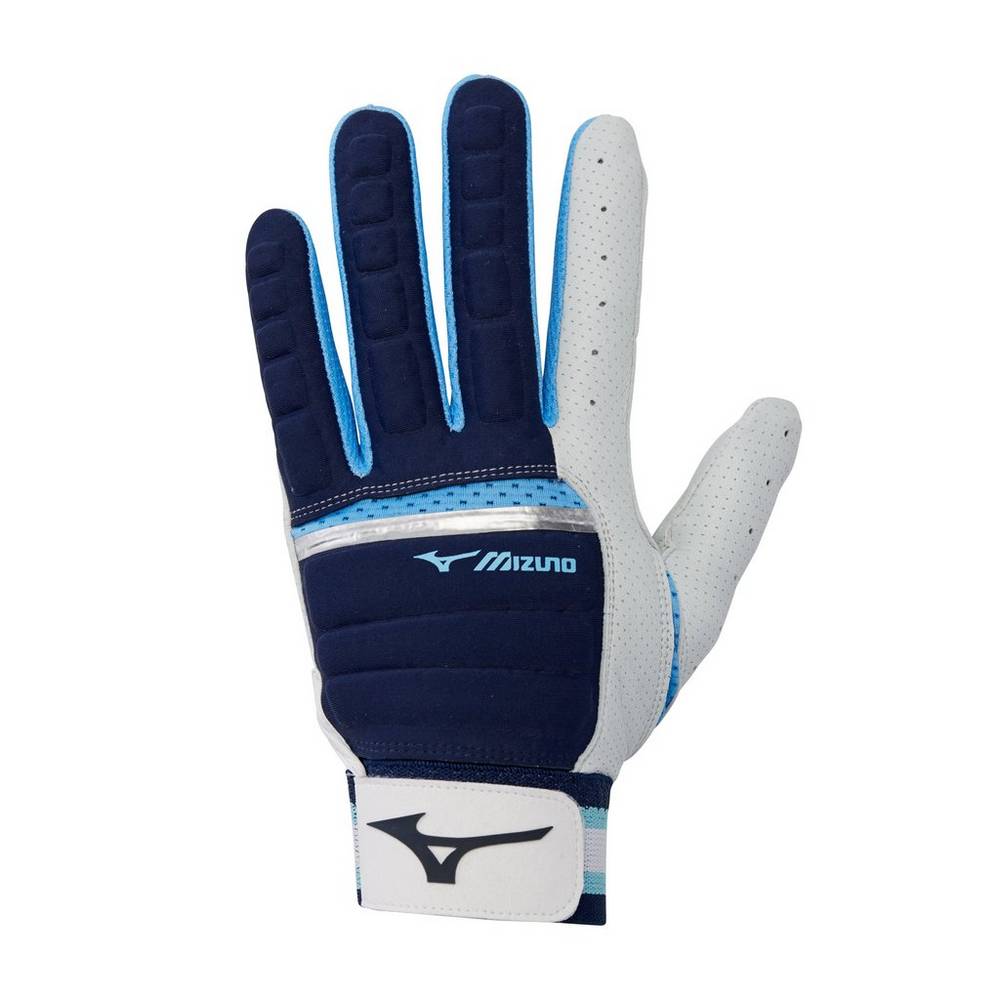 Mizuno B-130 Adult Baseball Batting Férfi Kesztyű Sötétkék/Világos Kék ABG742198